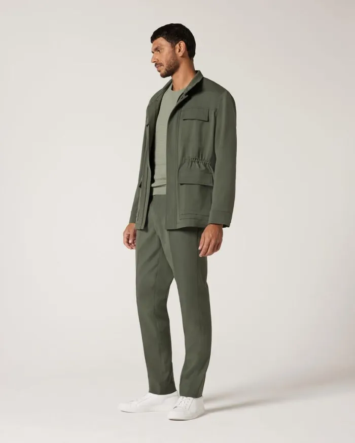 Politix Coats and Jackets Men Regular Modern Lightweight Utility Jacket Khaki