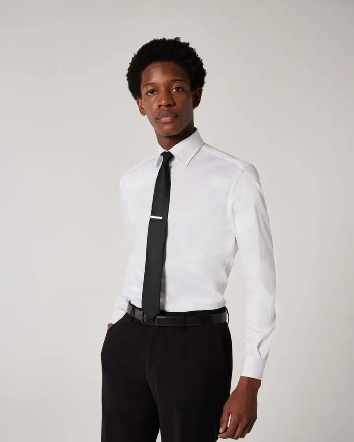 Politix Formal Shirts Men Regular Sateen Long Sleeve Shirt White
