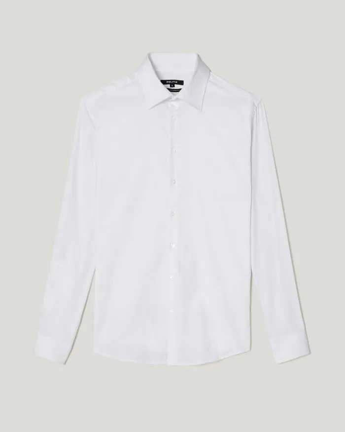 Politix Formal Shirts Men Regular Sateen Long Sleeve Shirt White