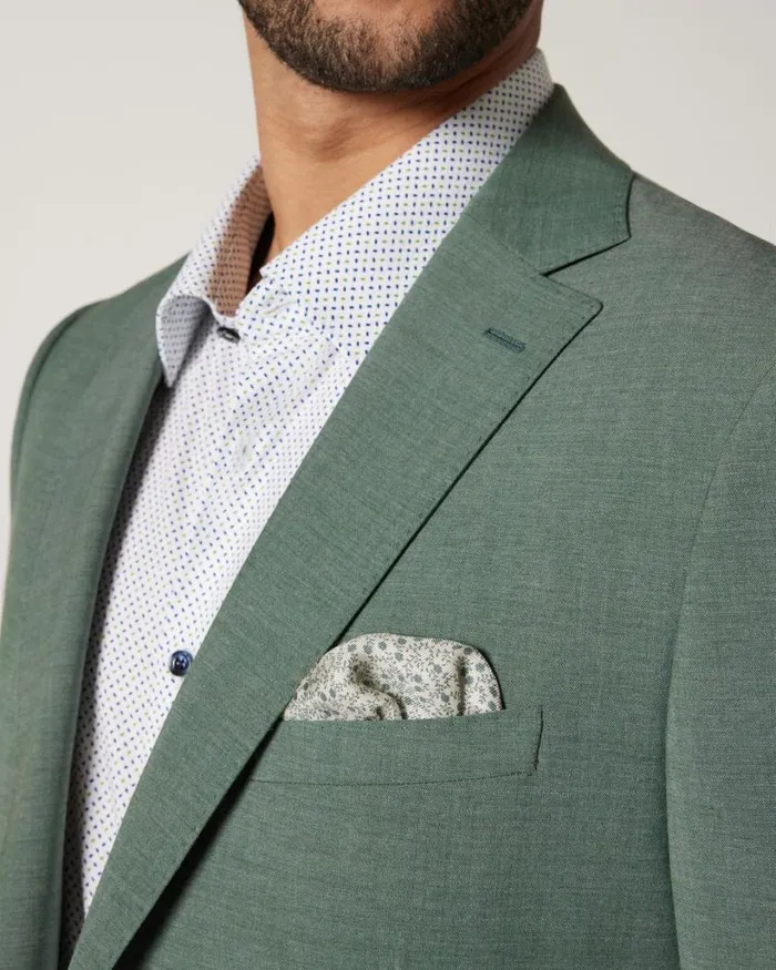 Politix Pocket Squares Men Ditsy Floral Printed Pocket Square With Contrast Border Natural Floral