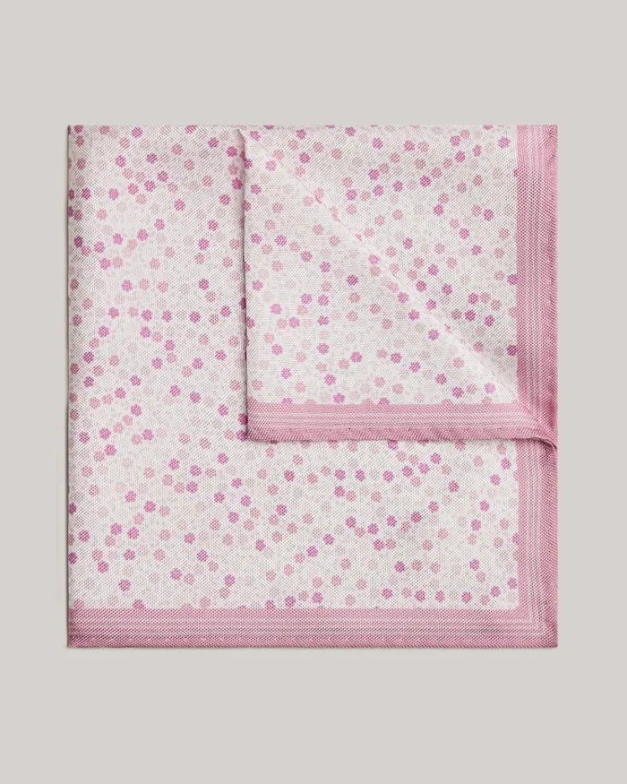 Politix Pocket Squares Men Floral Printed Silk Pocket Square Rose