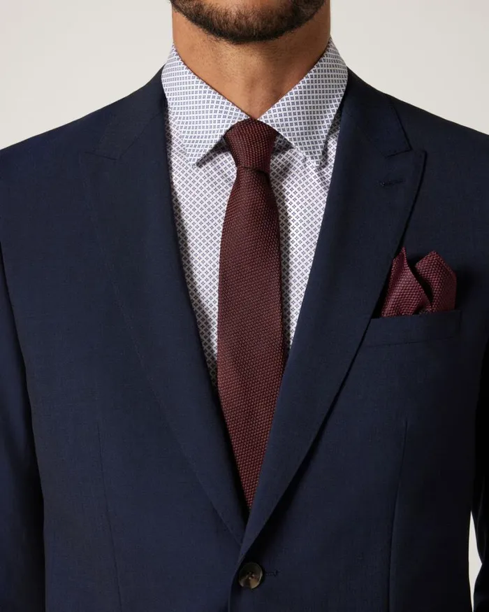 Politix Pocket Squares Men Silk Textured TwoTone Pocket Square Burgundy