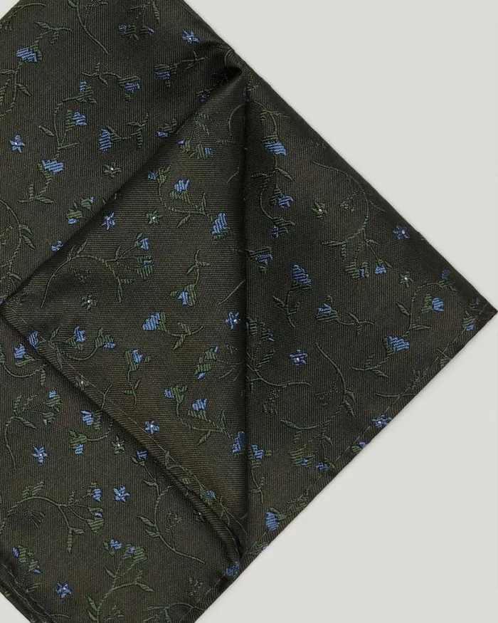 Politix Pocket Squares Men Tonal Floral Pocket Square Khaki