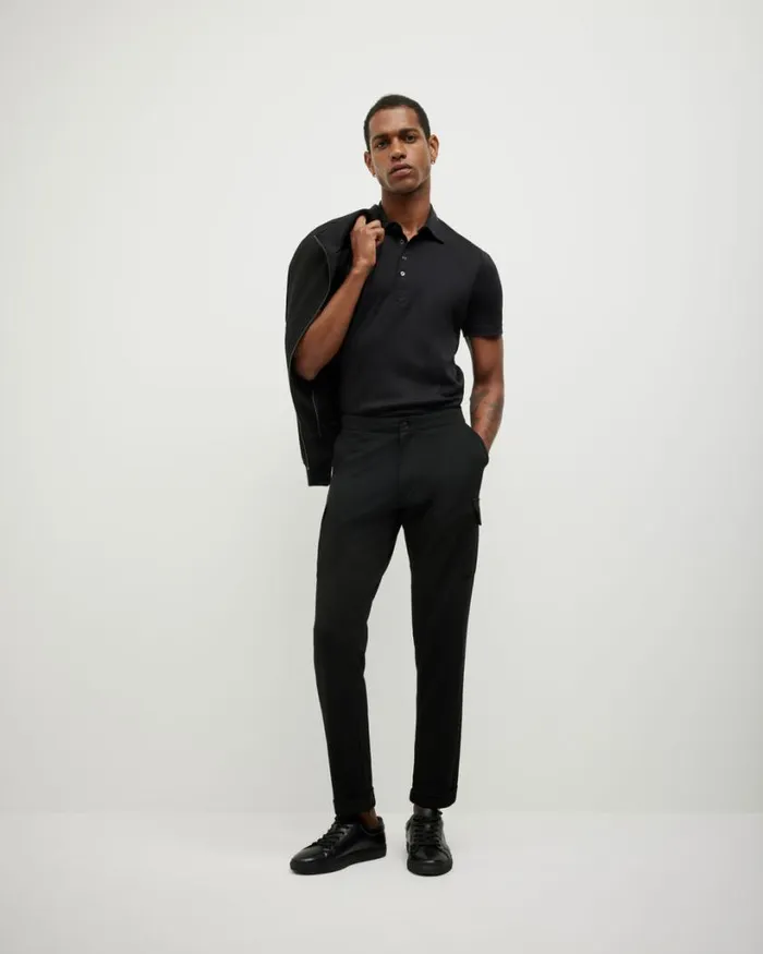 Politix Polo Shirts Men Travel Short Sleeve Polo Black