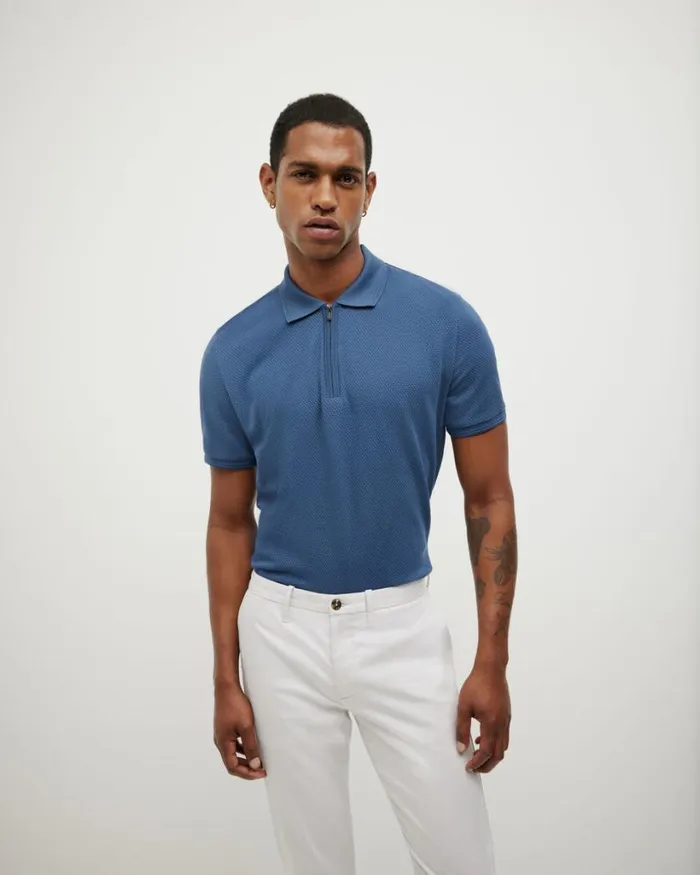 Politix Polo Shirts Men Travel Short Sleeve Polo Blue