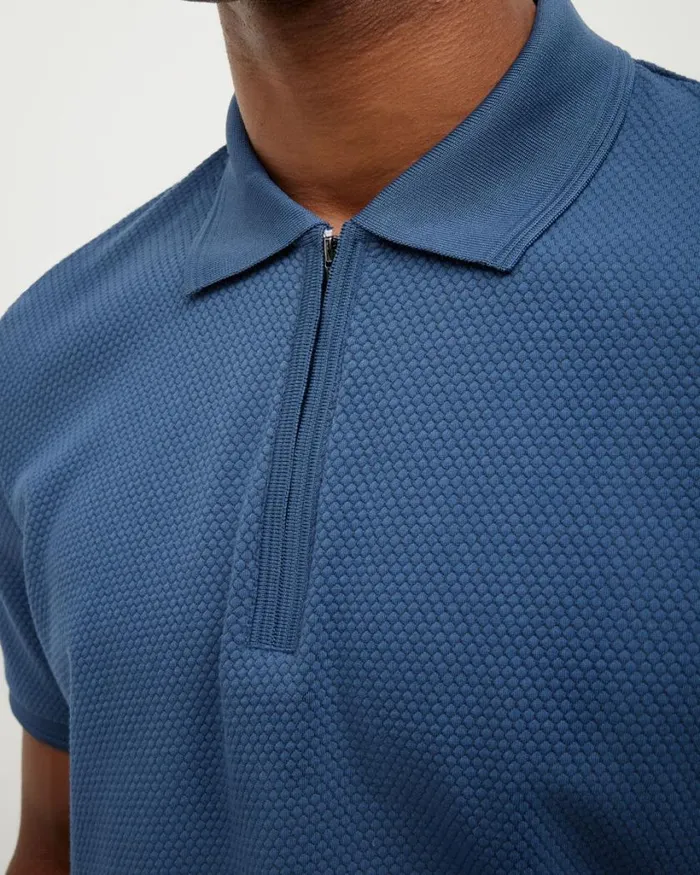 Politix Polo Shirts Men Travel Short Sleeve Polo Blue
