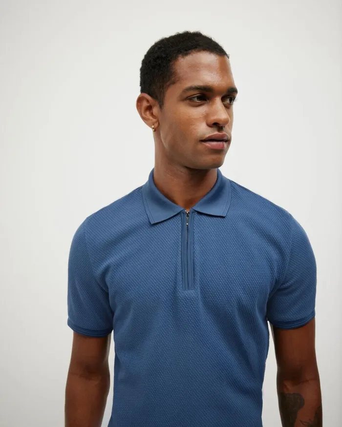 Politix Polo Shirts Men Travel Short Sleeve Polo Blue