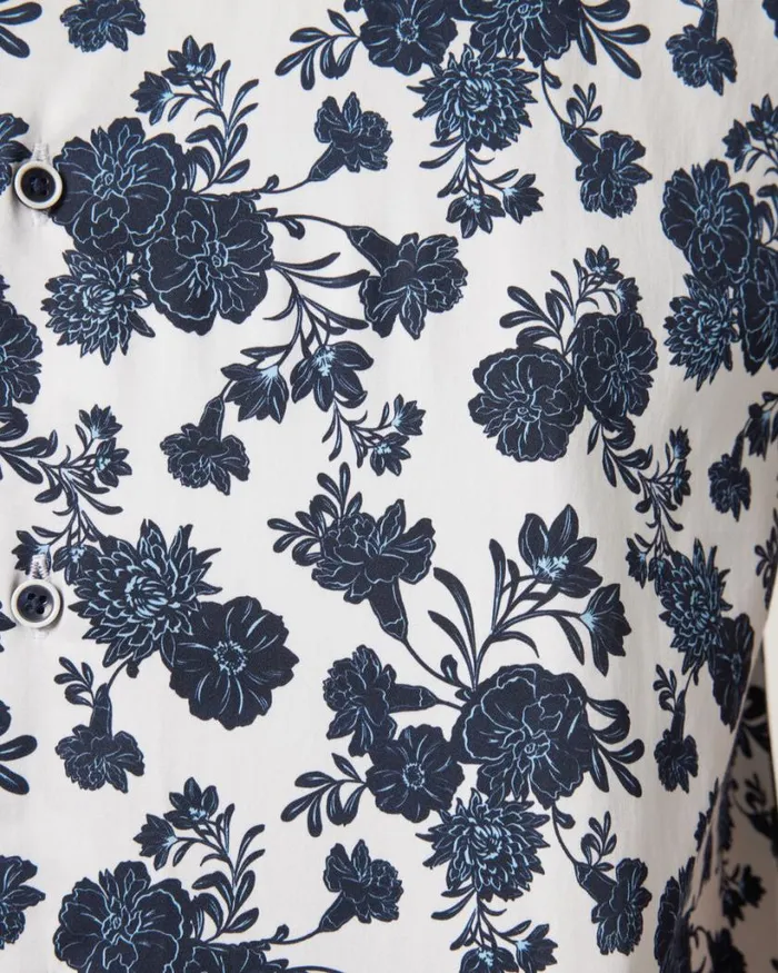 Politix Shirts Men Floral Buttonup Shirt Blue