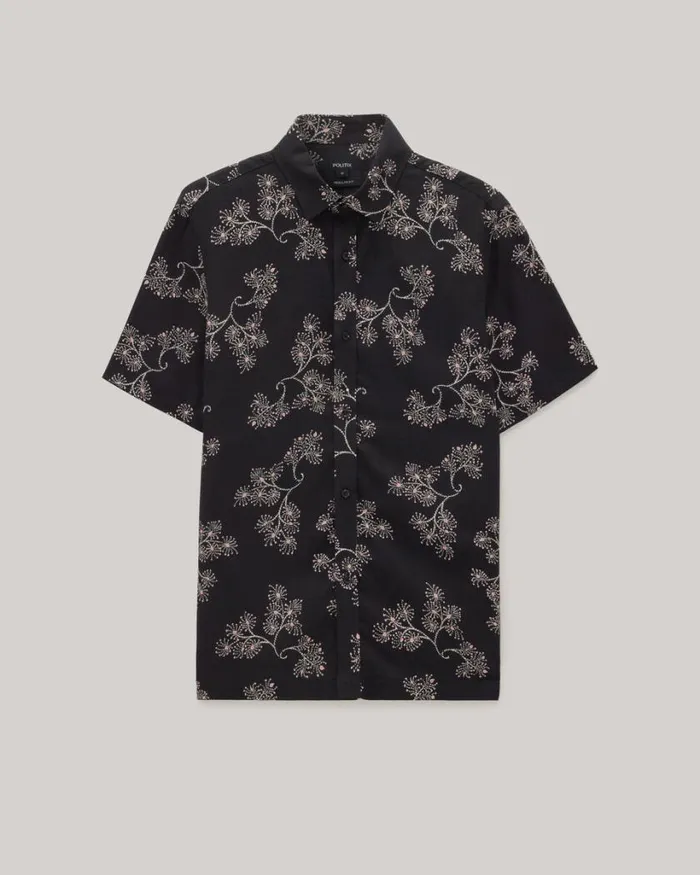 Politix Shirts Men Paisley Buttonup Shirt Black