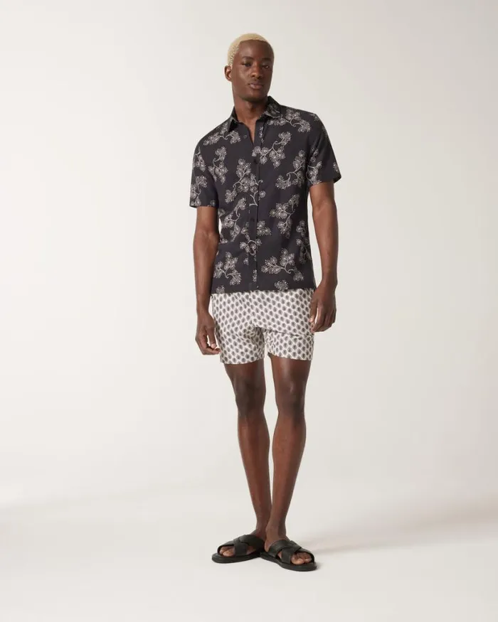 Politix Shirts Men Paisley Buttonup Shirt Black