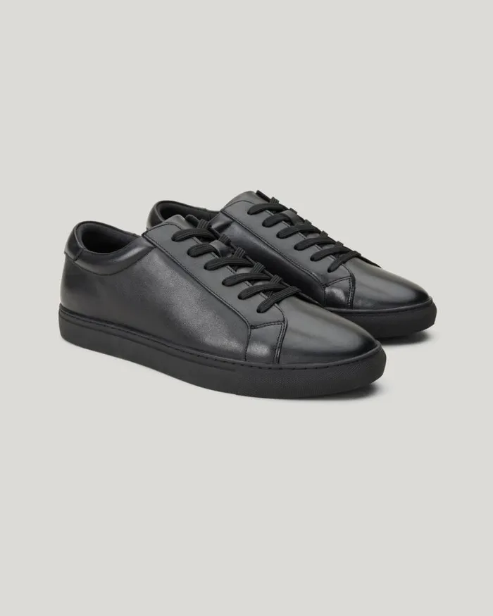 Politix Shoes Men Classic Leather Sneaker Black
