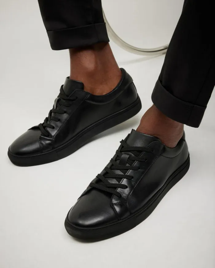 Politix Shoes Men Classic Leather Sneaker Black