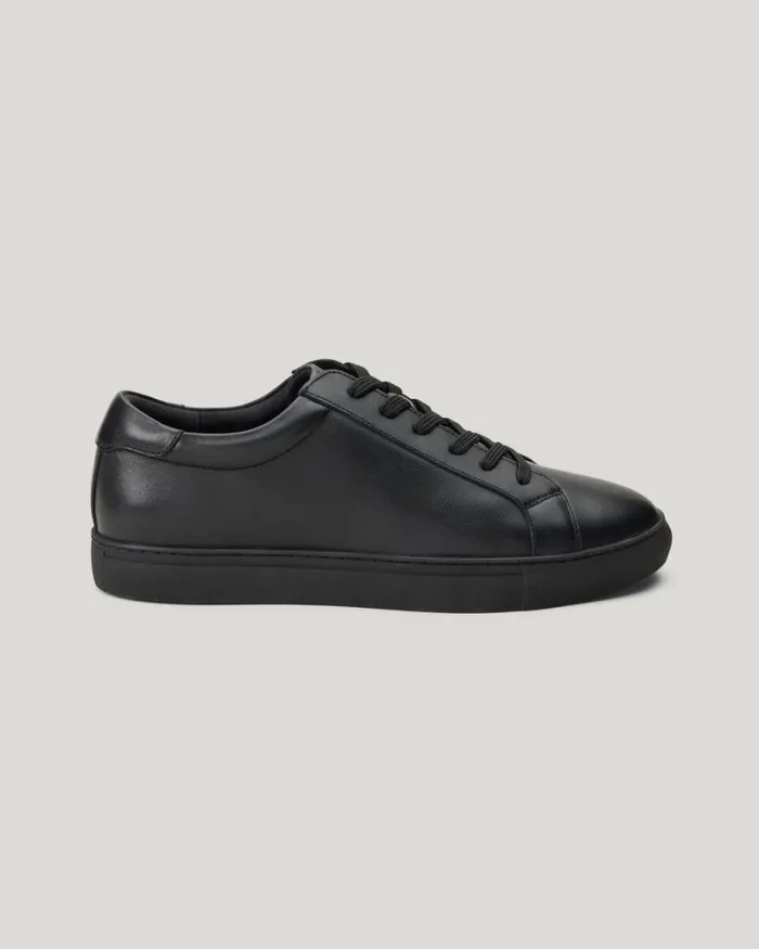 Politix Shoes Men Classic Leather Sneaker Black