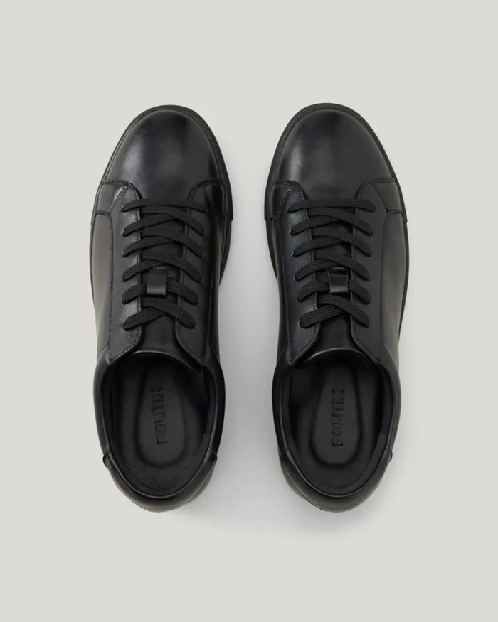 Politix Shoes Men Classic Leather Sneaker Black