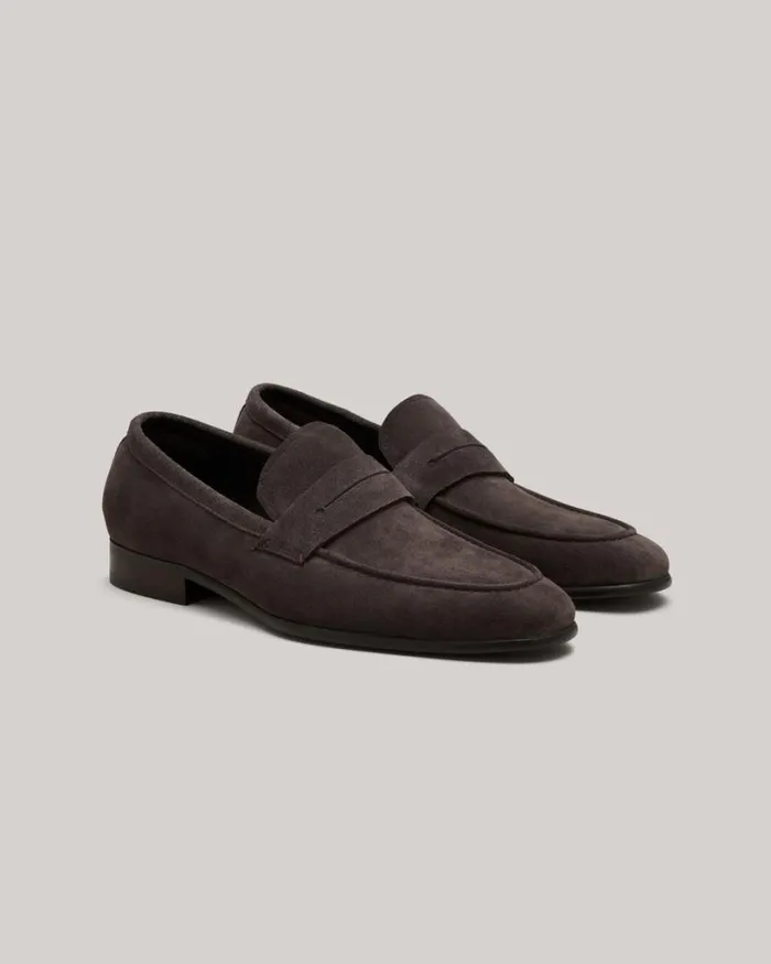 Politix Shoes Men Suede Loafer Espresso