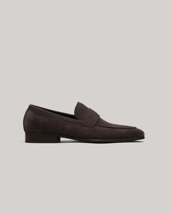 Politix Shoes Men Suede Loafer Espresso
