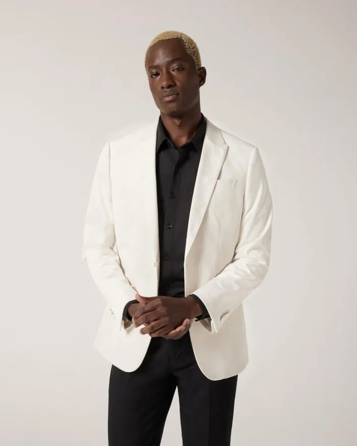 Politix Suit Jackets Men Velvet Tailored Jacket Stone
