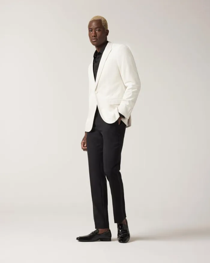 Politix Suit Jackets Men Velvet Tailored Jacket Stone