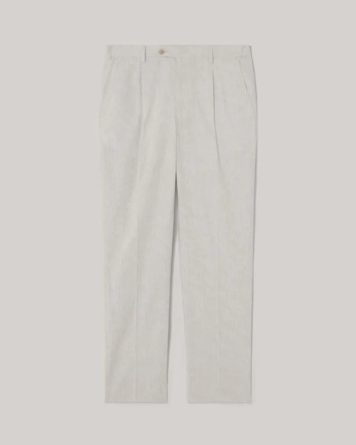 Politix Suit Pants Men Relaxed Striped Tailored Pant Natural