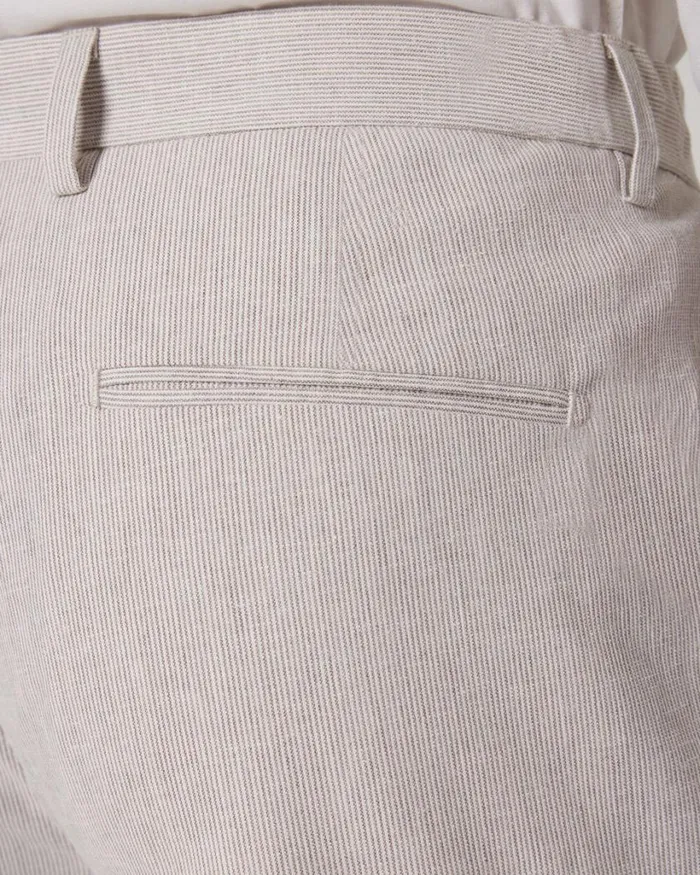 Politix Suit Pants Men Relaxed Striped Tailored Pant Natural
