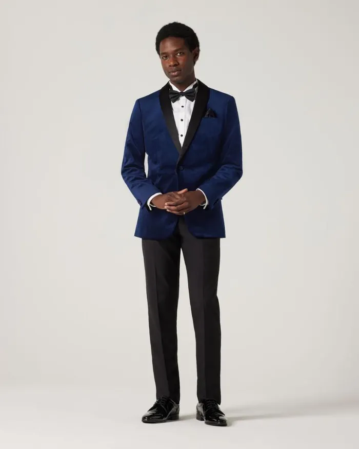 Politix Suit Pants Men Slim Fit Tuxedo Pant Black Chintz