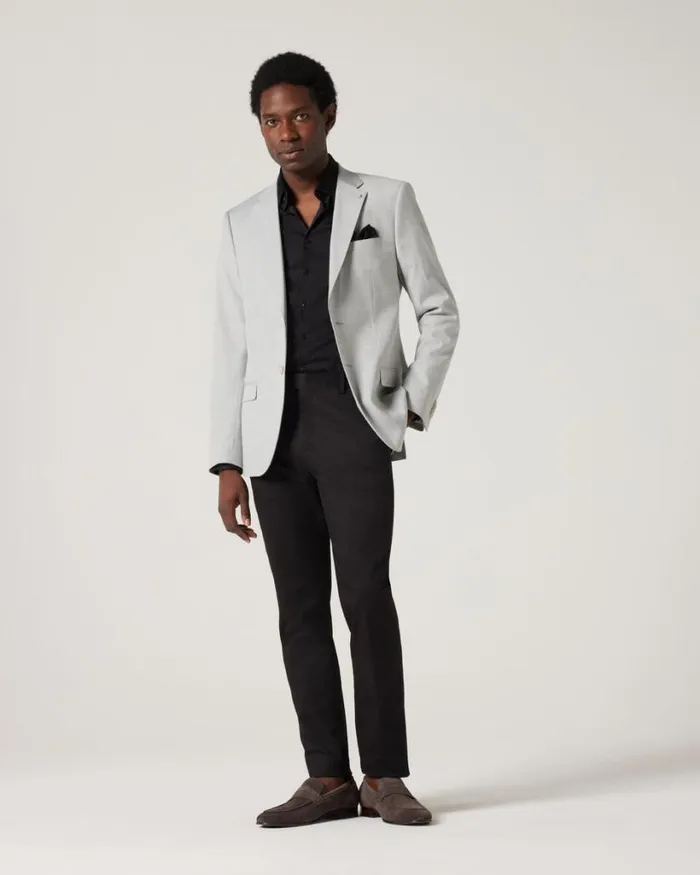 Politix Suit Pants Men Slim Stretch Tailored Dress Pants Black