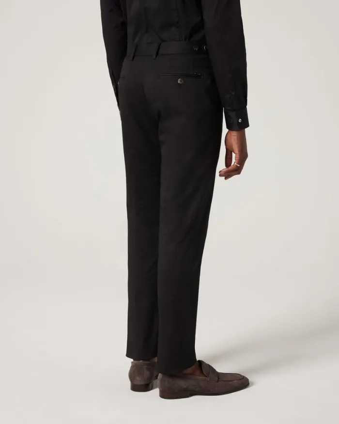 Politix Suit Pants Men Slim Stretch Tailored Dress Pants Black