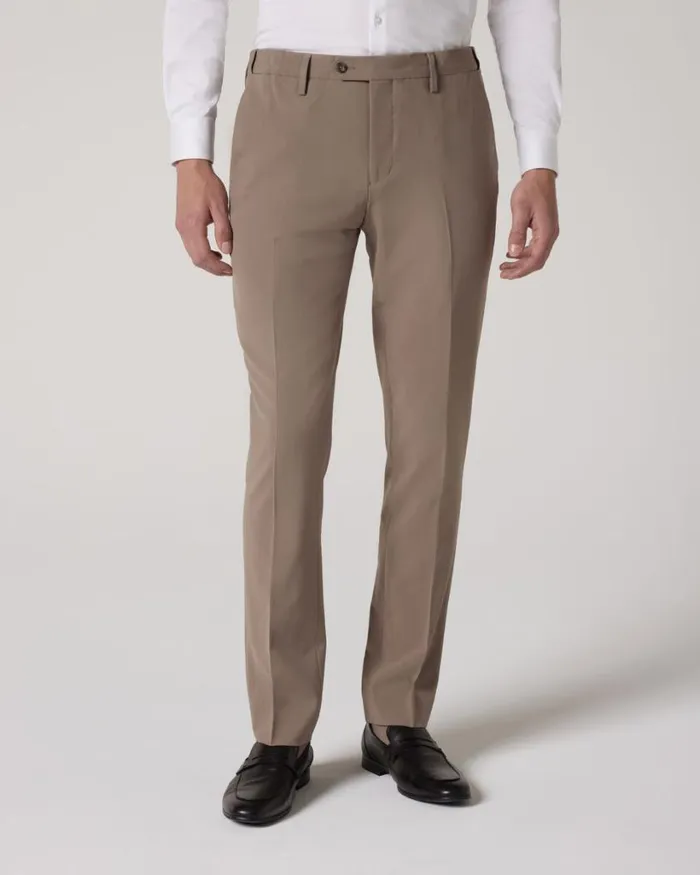 Politix Suit Pants Men Slim Stretch Wool Blend Tailored Pant Mushroom