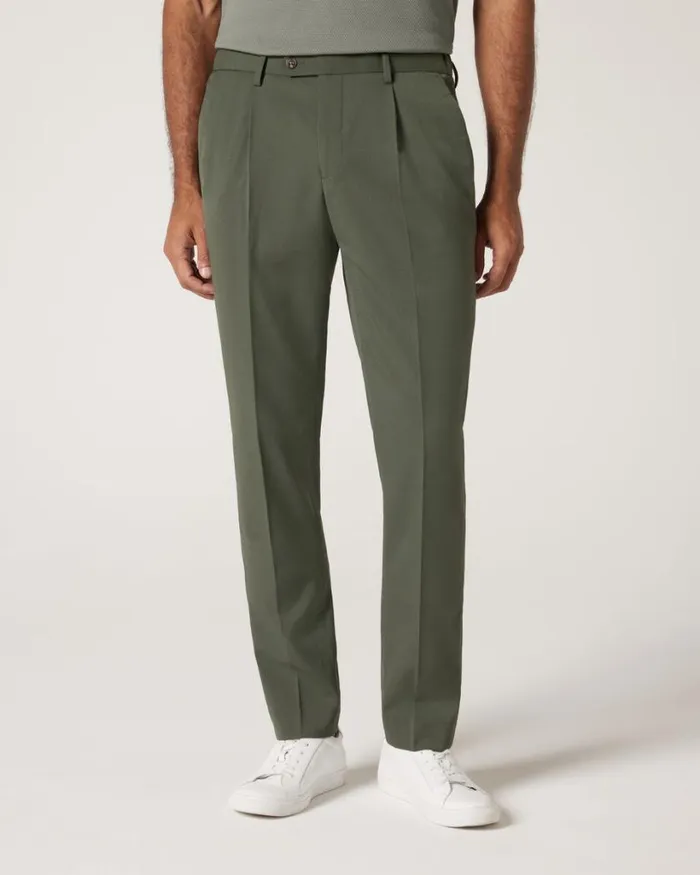 Politix Suit Pants Men Wool Blend Tailored Pant Khaki
