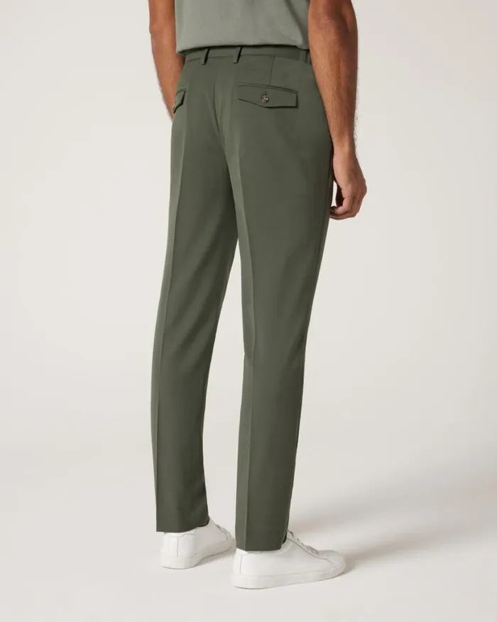 Politix Suit Pants Men Wool Blend Tailored Pant Khaki