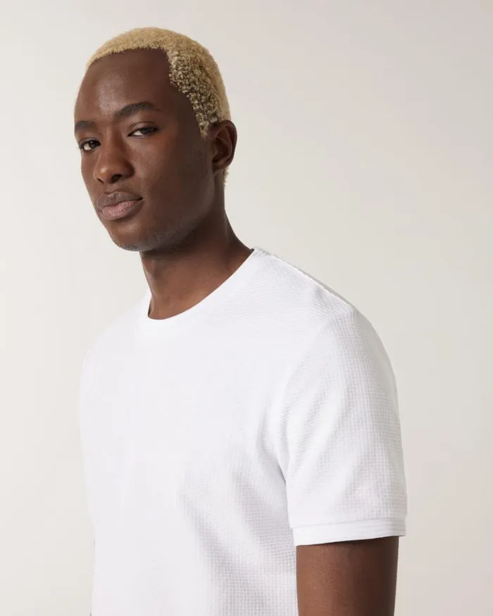 Politix TShirts Men Textured Crew Neck Tee White