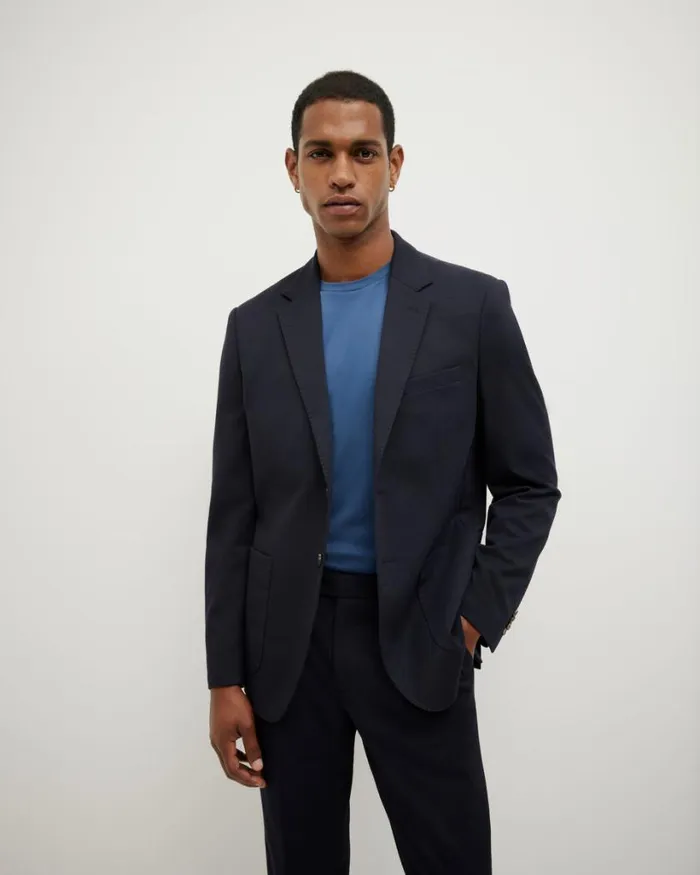 Politix Travel Suits Men Travel Tailored Jacket Navy