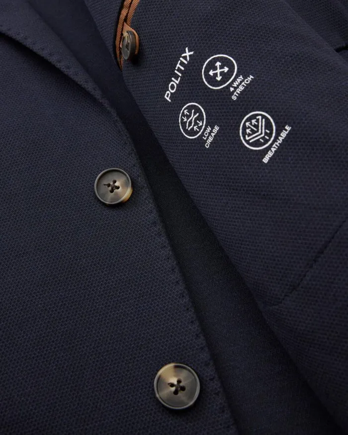 Politix Travel Suits Men Travel Tailored Jacket Navy