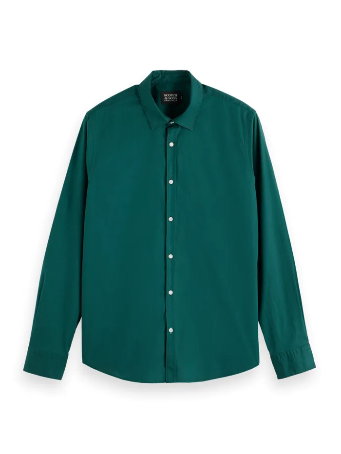 POPLIN SOLID Cypress Green Men Scotch and Soda Shirts