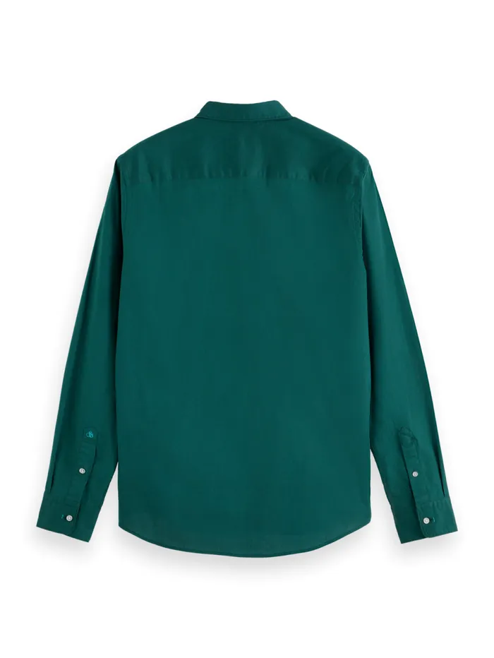 POPLIN SOLID Cypress Green Men Scotch and Soda Shirts