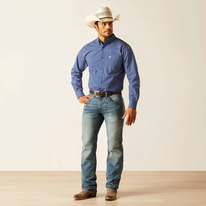 Price Fitted Shirt Directoire Blue Men Ariat Button Down Shirts