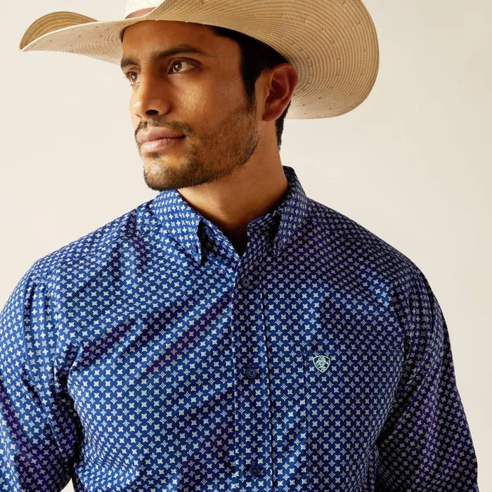 Price Fitted Shirt Directoire Blue Men Ariat Button Down Shirts