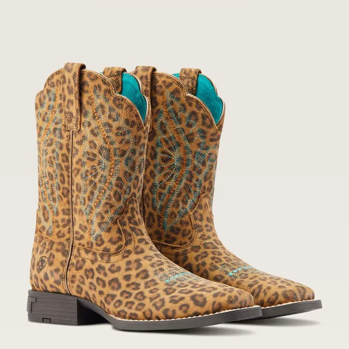 Primetime Western Boot Faded Leopard Kids Ariat Big Kids039 Footwear Primetime Western Boot Faded Leopard Kids Ariat Big Kids039 Footwear