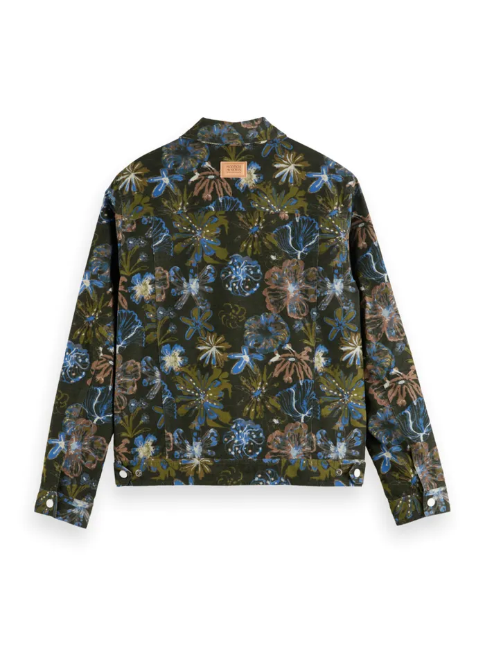 Printed Velvet Trucker Jacket Military Night Flower Men Scotch and Soda Jackets and Coats Printed Velvet Trucker Jacket Military Night Flower Men Scotch and Soda Jackets and Coats