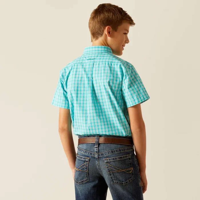 Pro Series Jensen Classic Fit Shirt Turquoise Kids Ariat Button Down Shirts