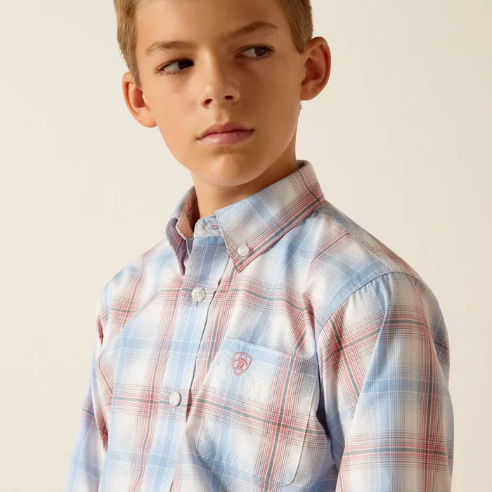 Pro Series Joshua Classic Fit Shirt Ceramic Teal Kids Ariat Button Down Shirts Pro Series Joshua Classic Fit Shirt Ceramic Teal Kids Ariat Button Down Shirts