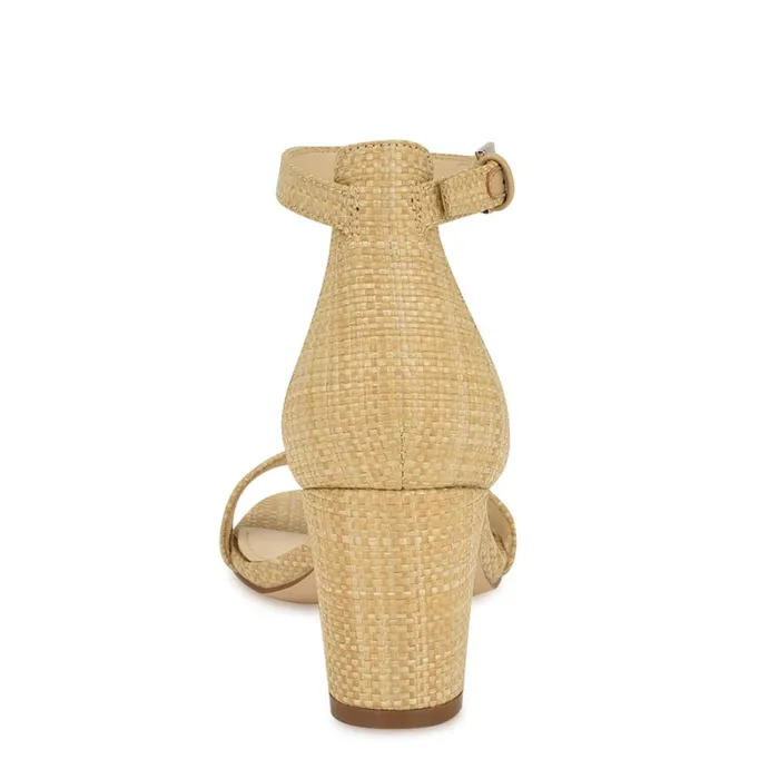Pruce Ankle Strap Block Heel Sandals Light Natural Raffia Women Nine West Heeled Pruce Ankle Strap Block Heel Sandals Light Natural Raffia Women Nine West Heeled