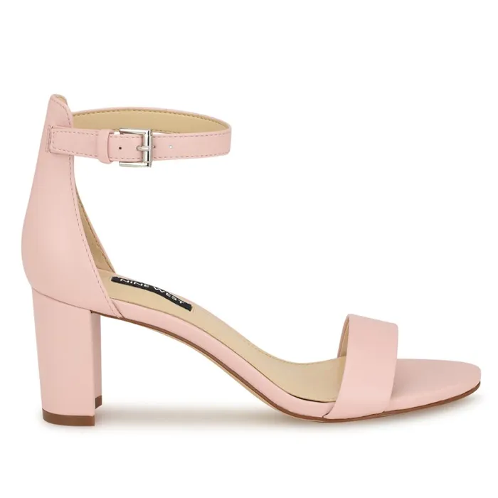 Pruce Ankle Strap Block Heel Sandals Light Pink Women Nine West Heeled