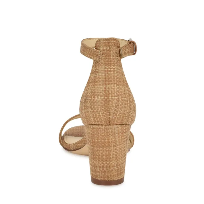 Pruce Ankle Strap Block Heel Sandals Natural Raffia Women Nine West Heeled Pruce Ankle Strap Block Heel Sandals Natural Raffia Women Nine West Heeled