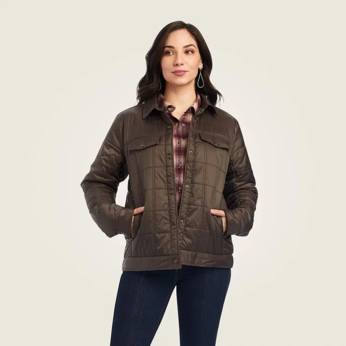Puffer Trucker Insulated Jacket Banyan Bark Women Ariat Jackets and Vests