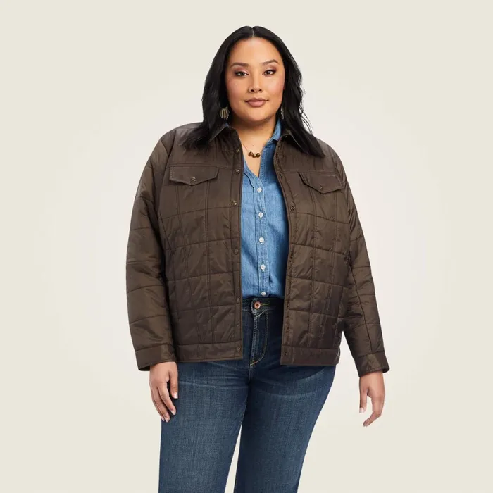 Puffer Trucker Insulated Jacket Banyan Bark Women Ariat Jackets and Vests Puffer Trucker Insulated Jacket Banyan Bark Women Ariat Jackets and Vests