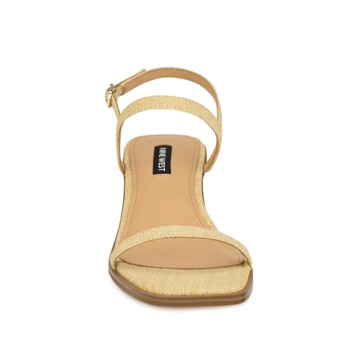 Purdy Block Heel Sandals Natural Raffia Women Nine West Sandals