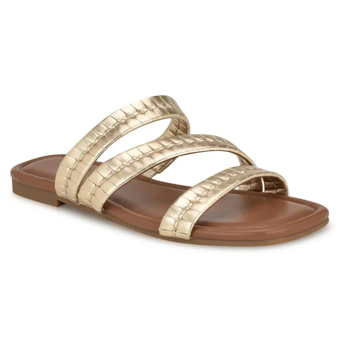 Quinlea Flat Strappy Sandals Platino Women Nine West Sandals Quinlea Flat Strappy Sandals Platino Women Nine West Sandals