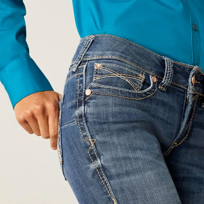 REAL Mid Rise Everlee Straight Jean Irvine Women Ariat Denim REAL Mid Rise Everlee Straight Jean Irvine Women Ariat Denim