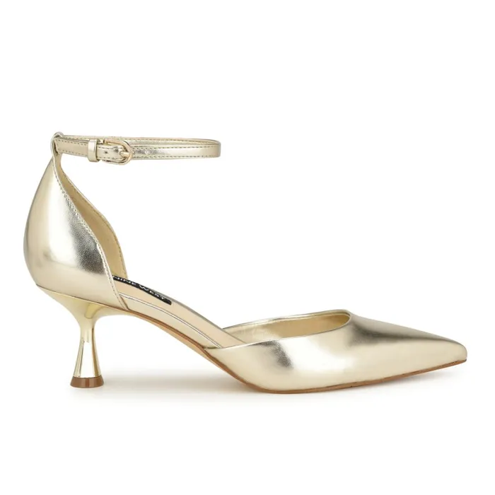 Racha Ankle Strap Pumps Platino Women Nine West Pumps